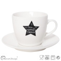 Blanco y negro New Bone China Tea Cup &amp; Saucer